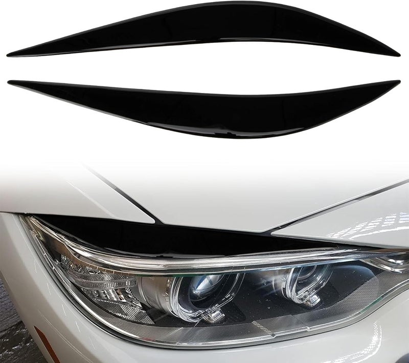 psler حواف مصابيح أمامية سوداء لامعة، غطاء مصابيح أمامية، زينة حواف مصابيح أمامية متوافقة مع F80 M3 F82 F83 M4 F32 F33 F36 2014-2018 - Image 1